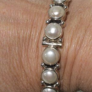 Silpada Pearl SUNKEN TREASURE Bangle Hinged Clasp Bracelet B2909